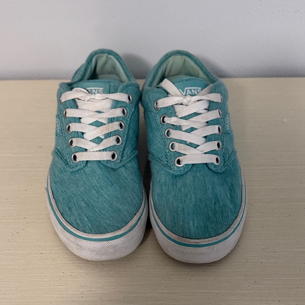 Vans Aqua Canvas Shoes with White Accents